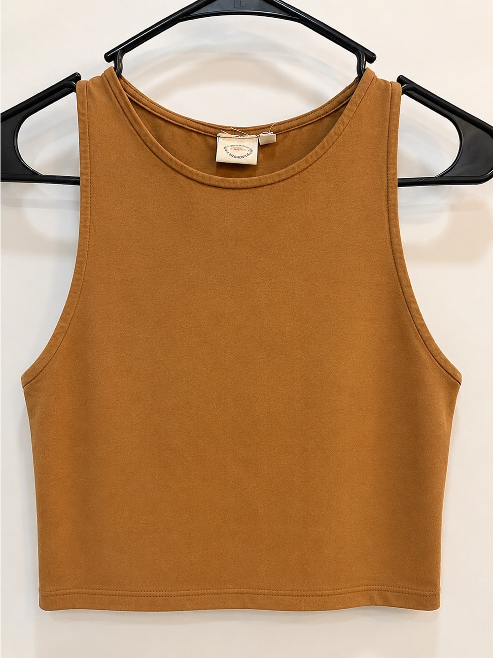Women's Tank Crop Top - Mustard Brown